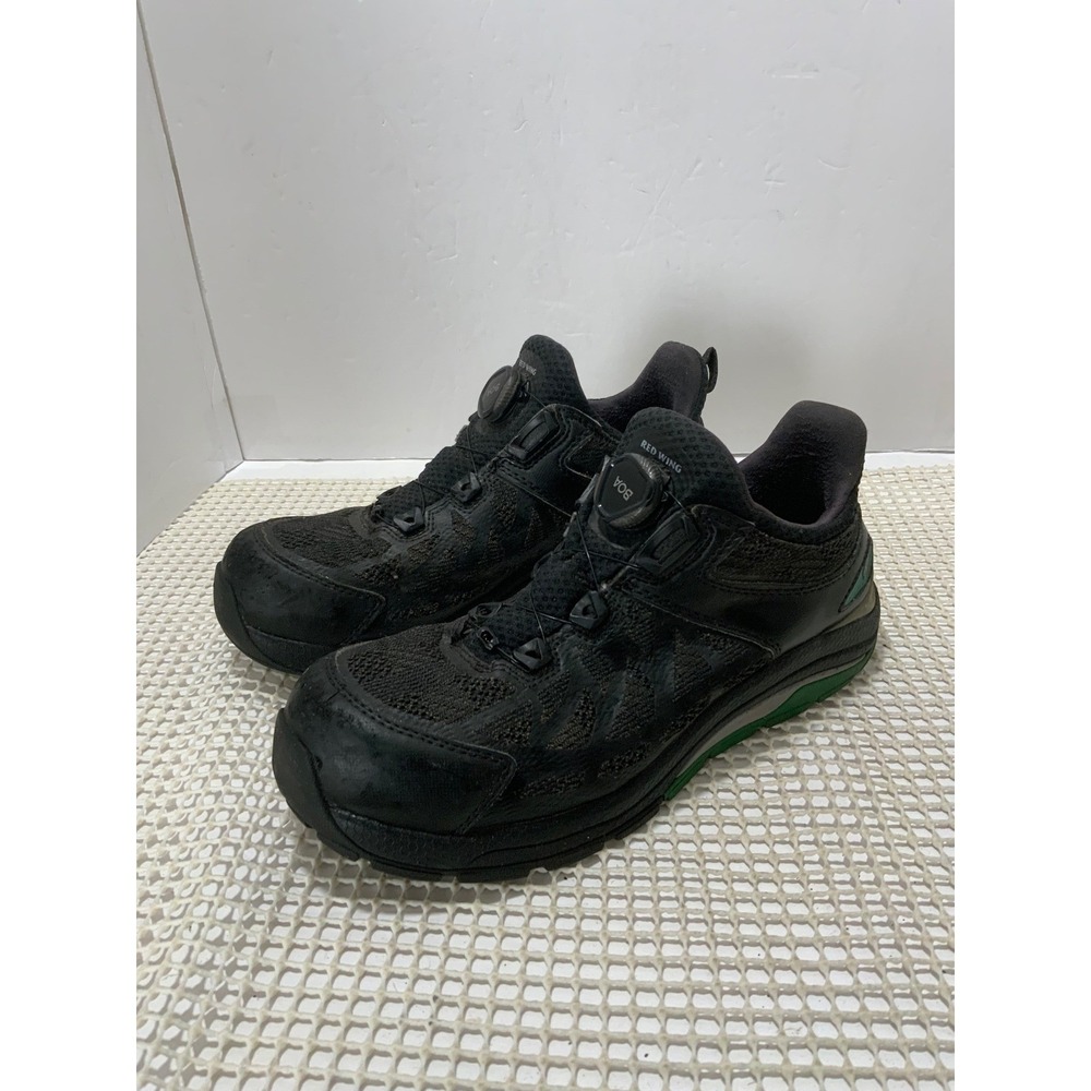Red Wing BOA Safety Toe Athletic Work Shoes Womens 8.5‎ D Black Green